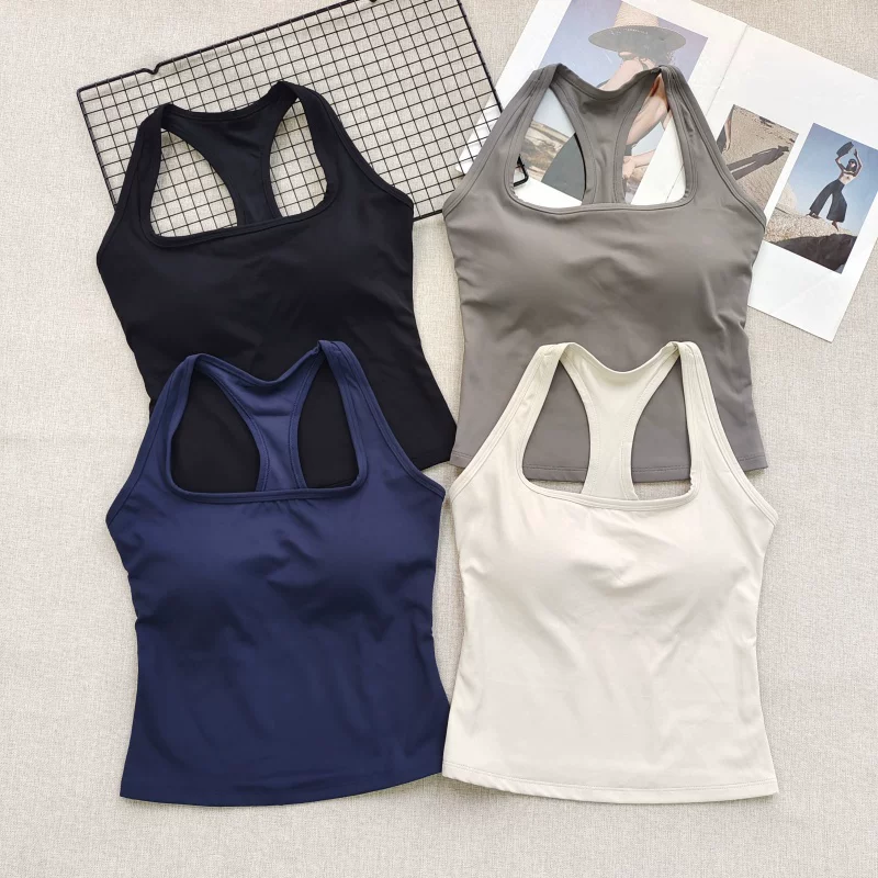 Yoga Fitness Tapis - Women's Square Neck Racerback Sports Bra