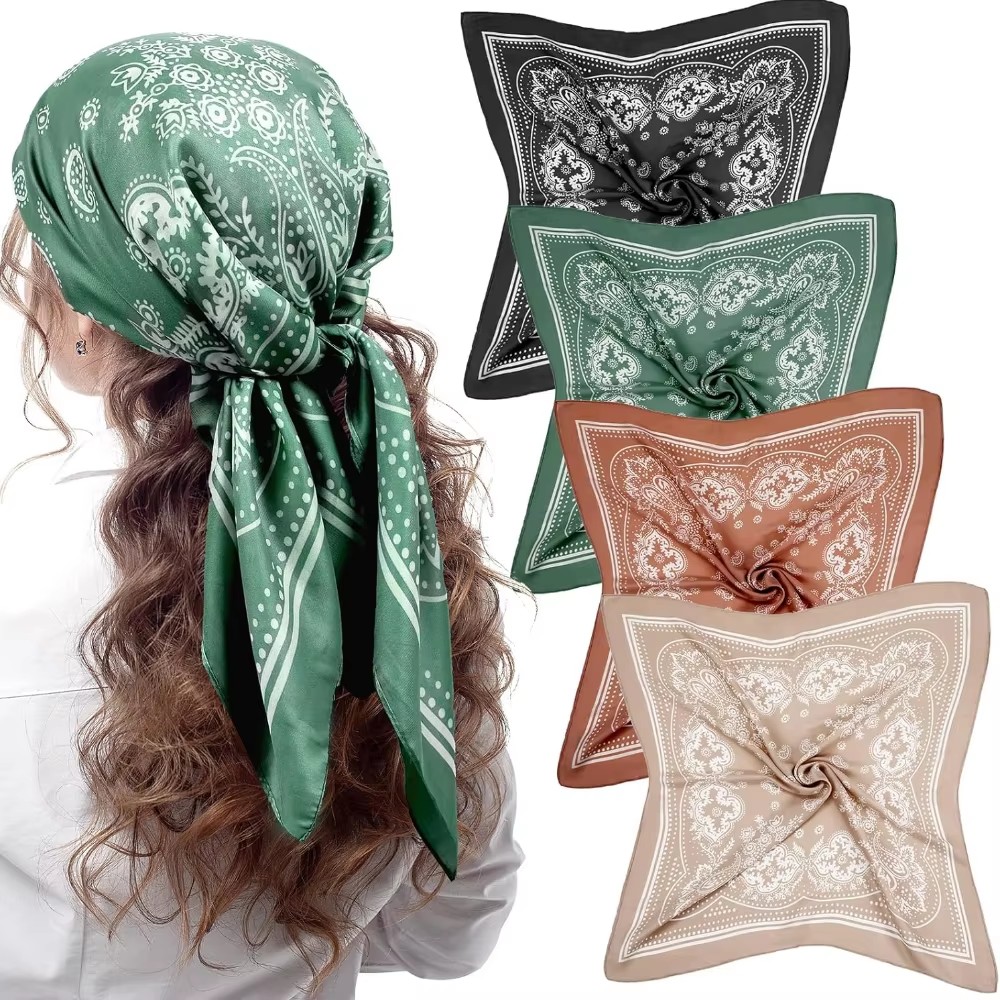 Waist Trainer Women - Luxury Brand Silk Square Paisley Scarf
