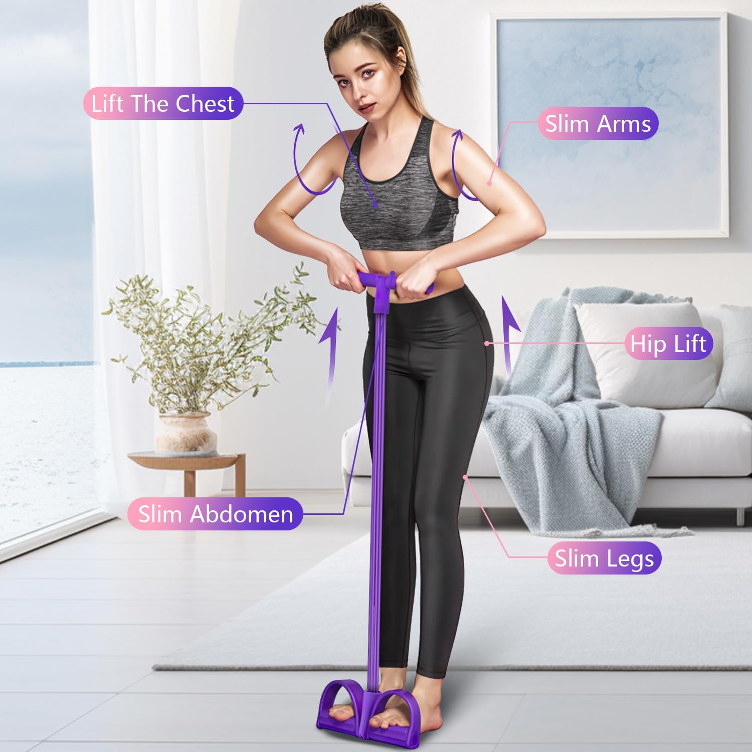 Fitness Resistance Bands-4 Tub - Yoga Pedal Puller Fitness Equipment recension och pris