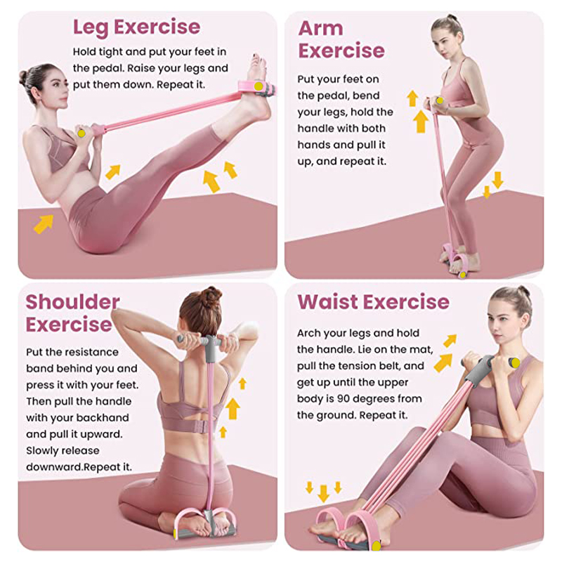 Resistance Bands 4-Tube Yoga P - Yoga Pedal Puller Fitness Equipment recension och pris