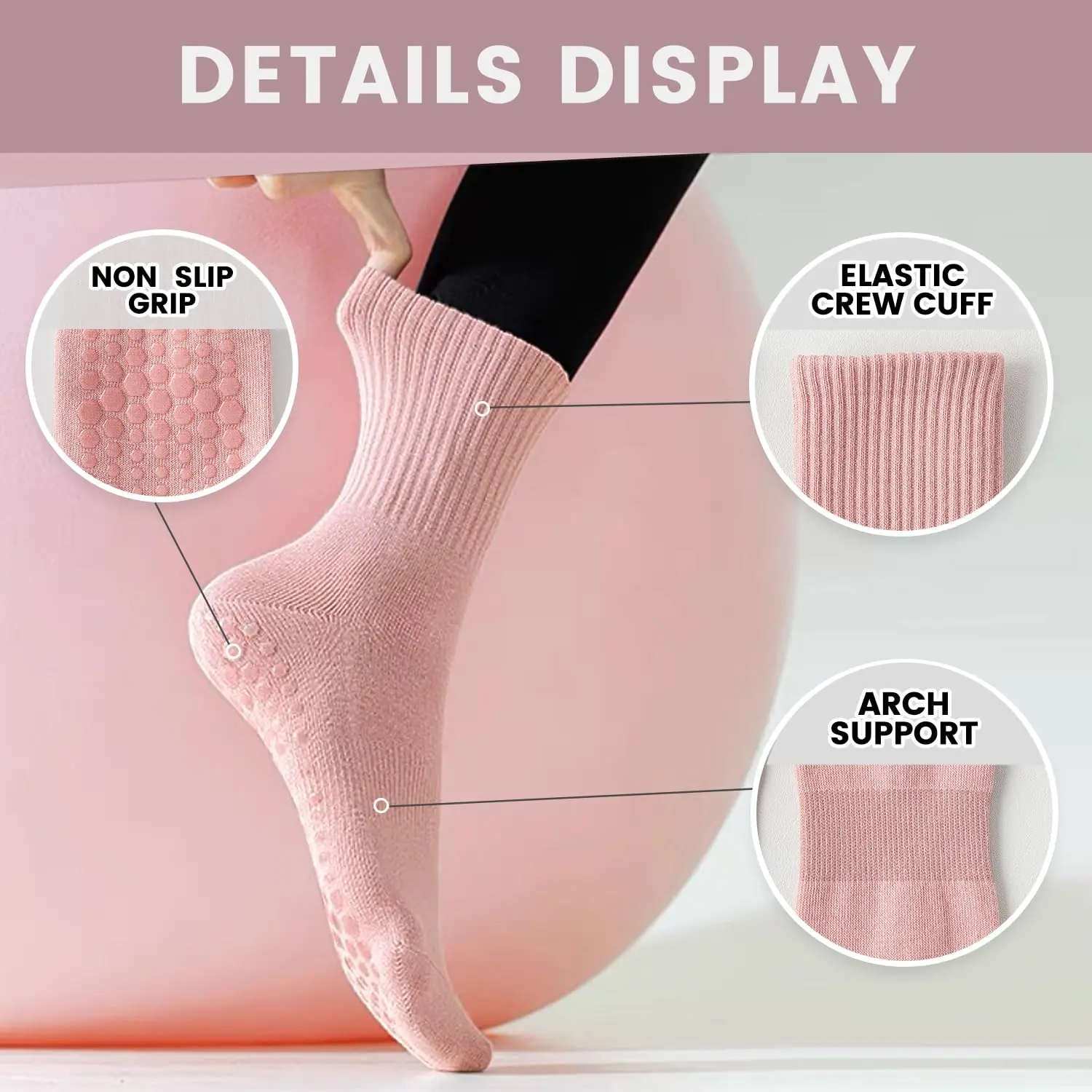 4 pairs of women's yoga socks, - Yoga & Fitness With Faye The Well Being Studio Abbots Langley recension och pris
