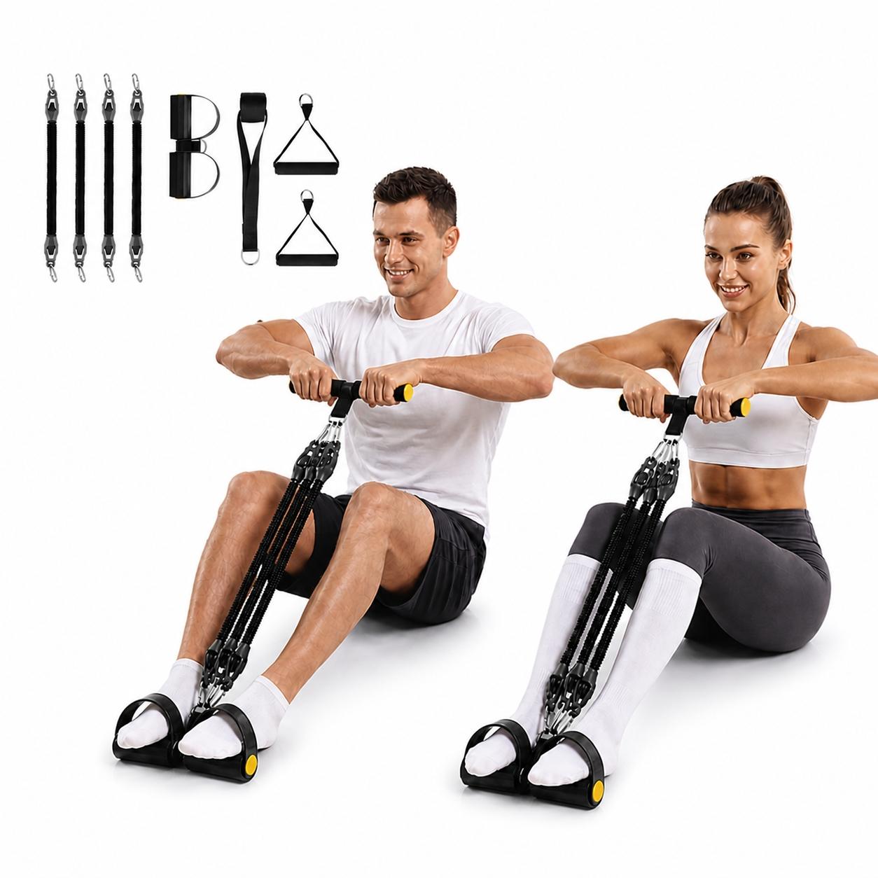Upgraded 4-Tube Foot Pedal Res - Yoga Pedal Puller Fitness Equipment recension och pris