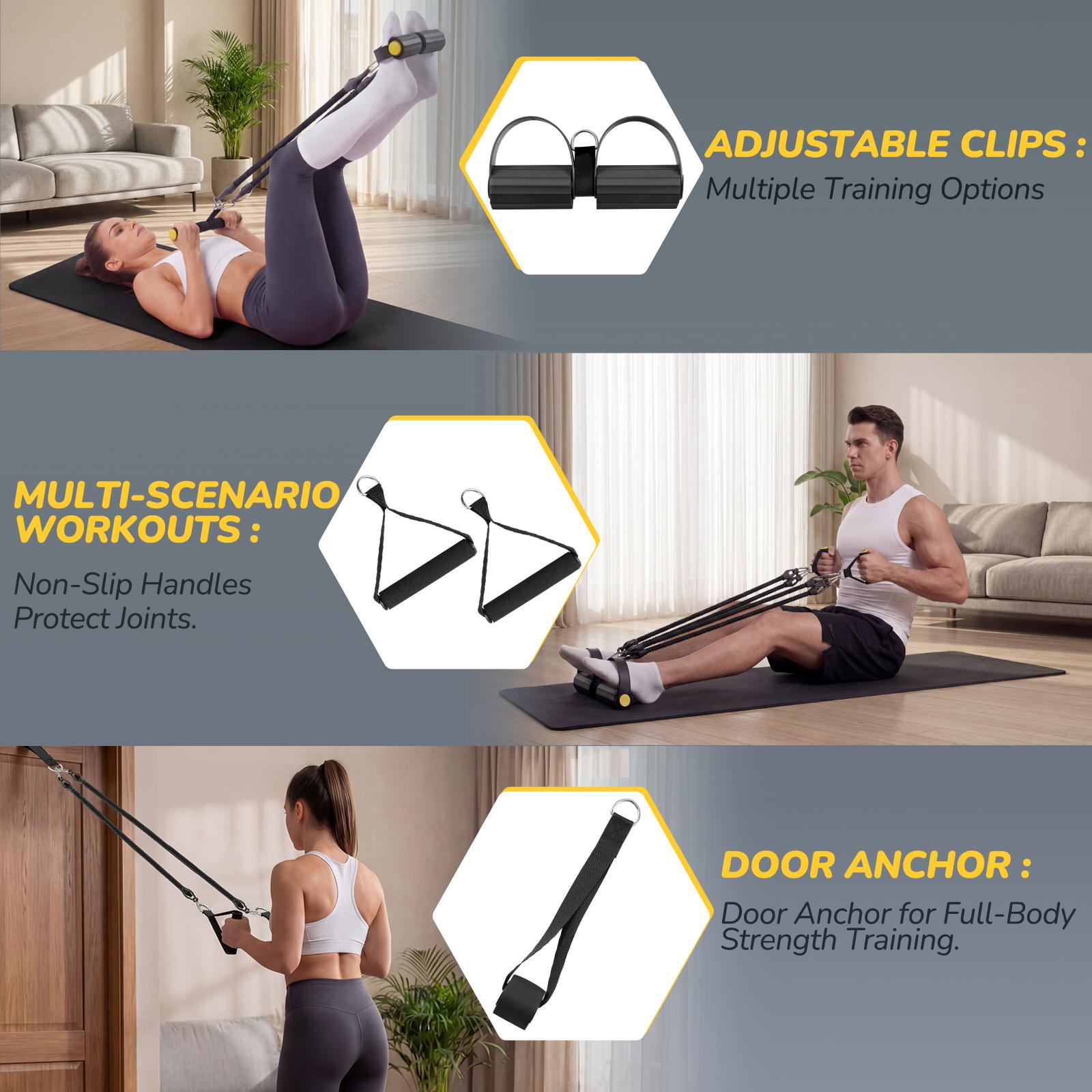 Upgraded 4-Tube Foot Pedal Res - Yoga Pedal Puller Fitness Equipment recension och pris